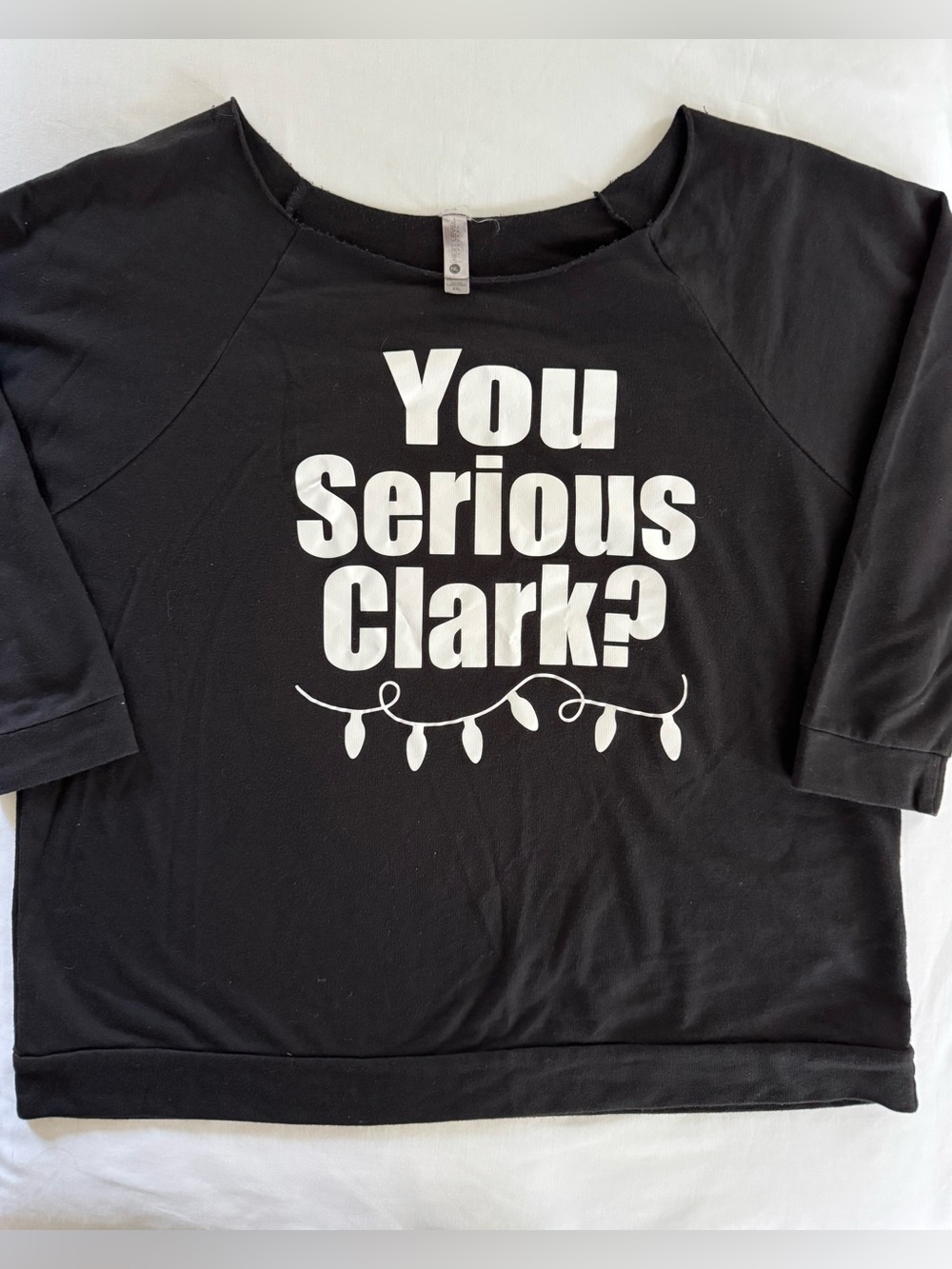 National Lampoon’s Christmas Vacation Sweatshirt, Wide Neck, Black, Size XXL